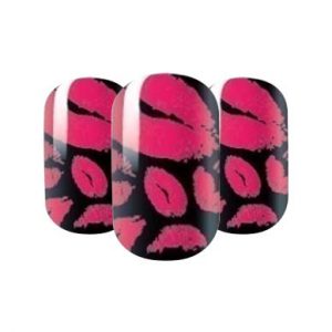 Nail wraps lip prints