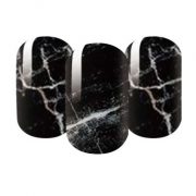 Marble effect black nail wraps