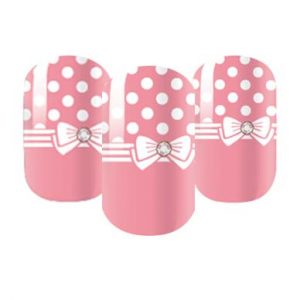 Pink polka dor nail wraps